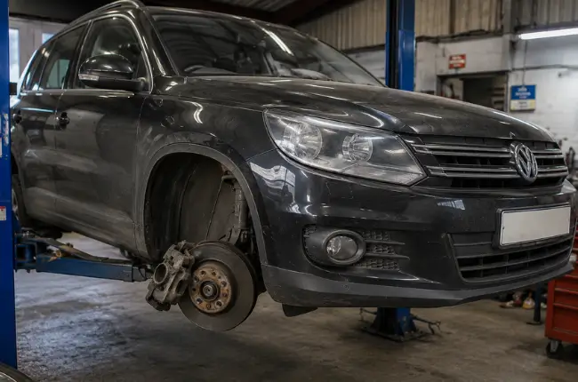 Before brake disc and pad repair in Birmingham