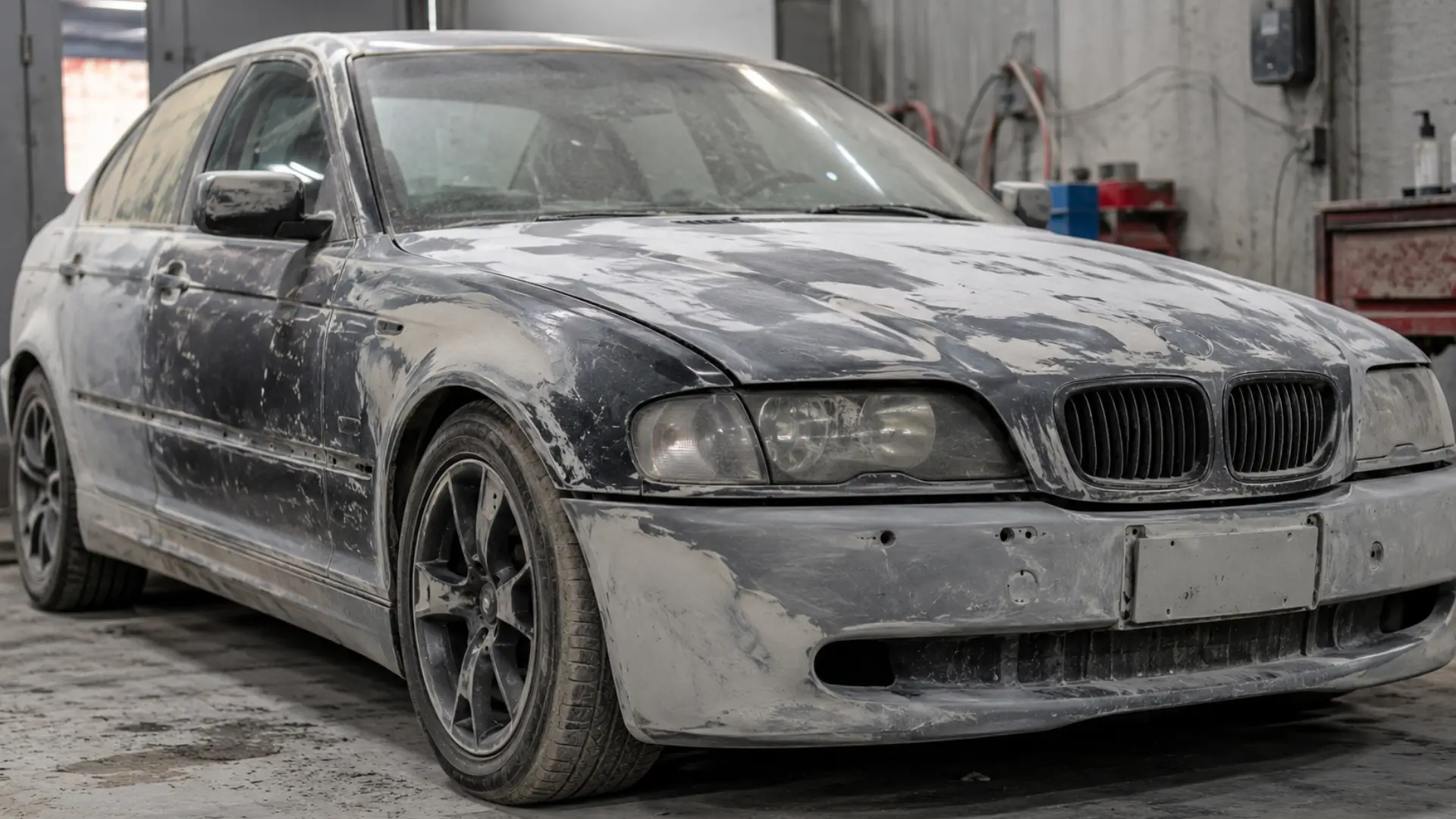 Before BMW car respray in Birmingham